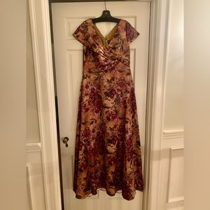 THEIA Nina Twist Drape A Line Gown